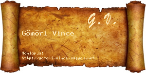 Gömöri Vince névjegykártya